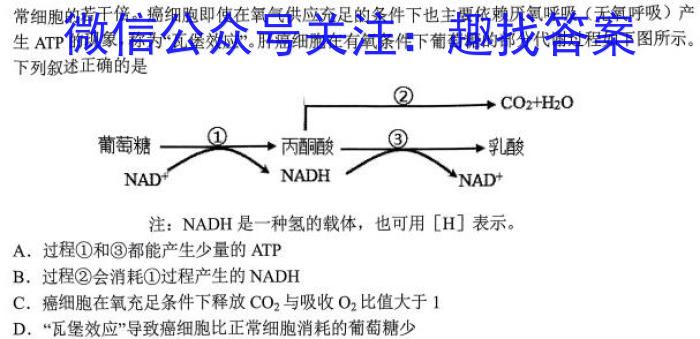 中考必刷卷·2023年安徽中考第一轮复*卷（九）生物试卷答案