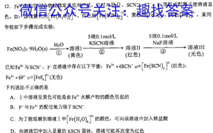 山西省2023年中考导向预测信息试卷（二）化学