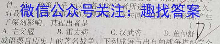 2022-023学年安徽省八年级下学期阶段性质量监测（六）历史试卷