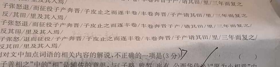 学科网2023届高三4月大联考语文(新高考卷·新教材)试题试题(更新中)