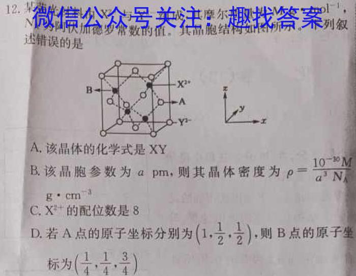 2023届衡中同卷 信息卷 新高考/新教材(四)化学
