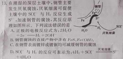 2023年湖南省普通高中学业水平合格性考试模拟试卷(六)化学