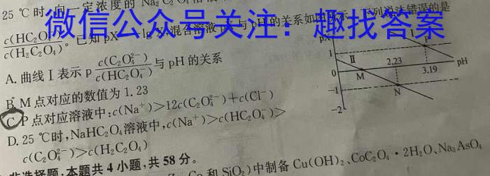 NT2023届普通高等学校招生全国统一考试模拟试卷(一)(新高考)化学