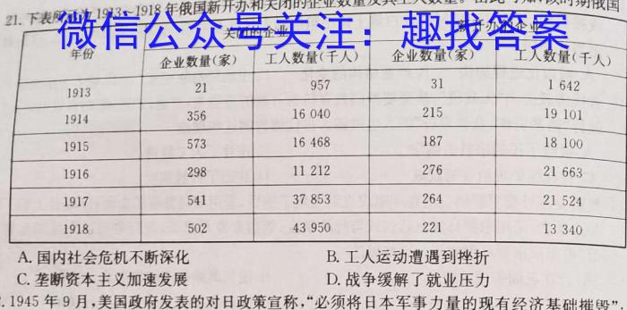 JY锦育2023年安徽省九年级学业水平模拟监测历史