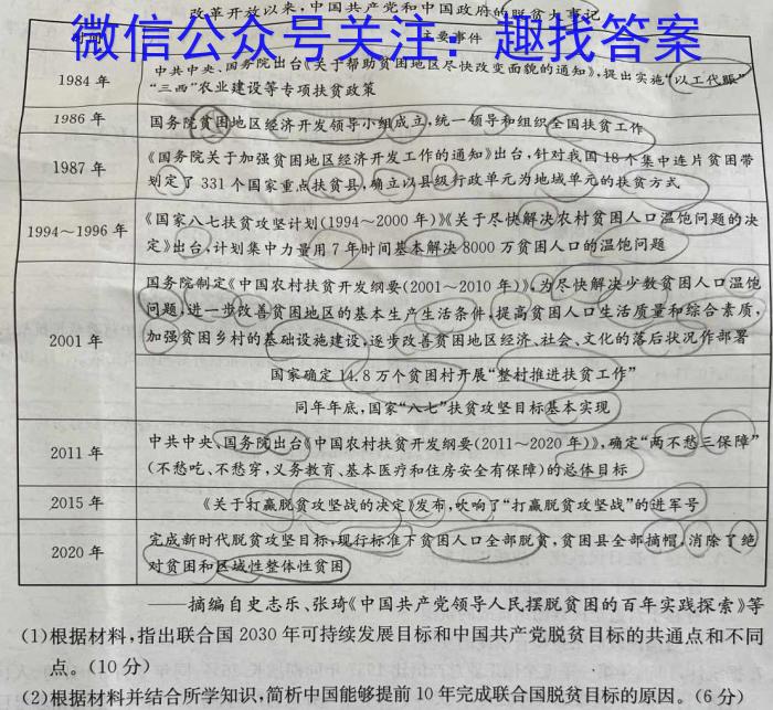 2023届九师联盟高三年级3月质量检测（XG）&政治