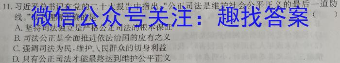 2023年全国高三考试3月百万联考(4003C)政治试卷d答案