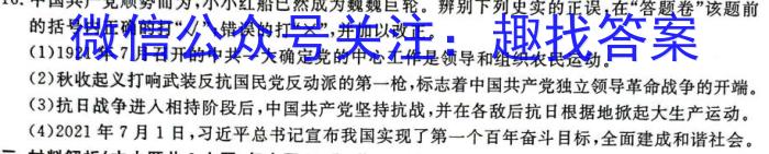 2023届九师联盟高三年级3月质量检测（新高考·河北）历史