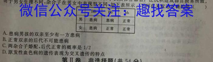 陕西学林教育 2022~2023学年度第二学期八年级期中调研试题(卷)生物