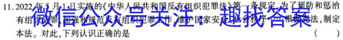 “高考研究831重点课题项目”陕西省联盟学校2023年第二次大联考政治试卷d答案