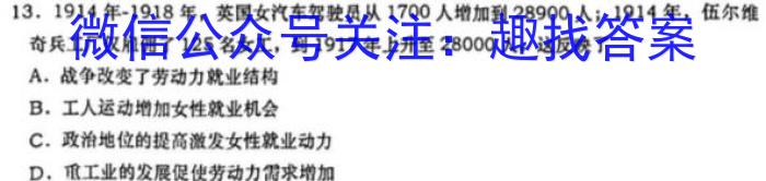 2023普通高等学校招生全国统一考试·冲刺预测卷XJC(四)4历史