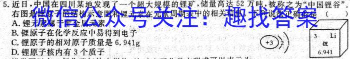 2023年普通高等学校招生全国统一考试标准样卷(五)化学