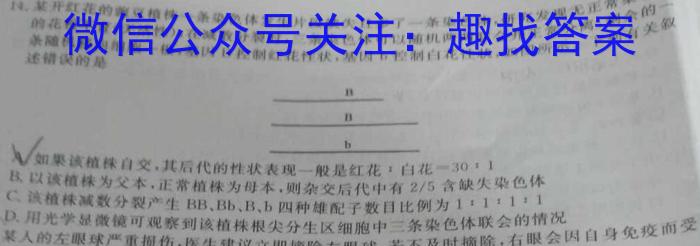 安徽省利辛县2023年九年级4月联考生物