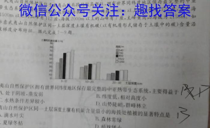 陕西省2022-2023学年度第二学期高一梯级强化训练月考(一)地.理