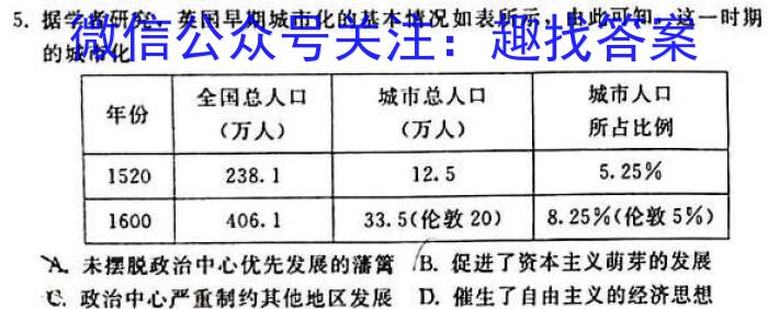 [阳光启学]2023届全国统一考试标准模拟信息卷(十)10历史