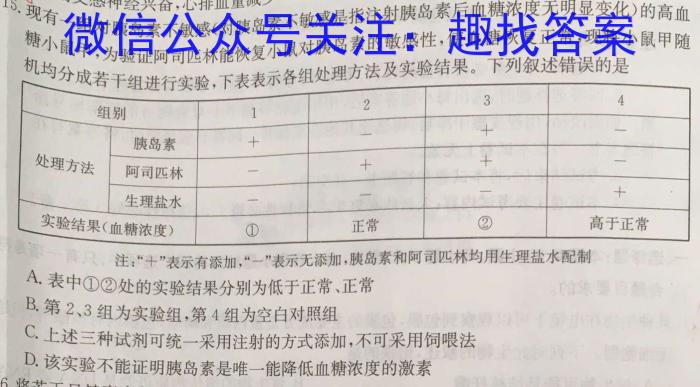 2023届合肥二模生物