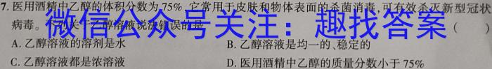 2023年山西省初中学业水平测试靶向联考试卷（一）化学