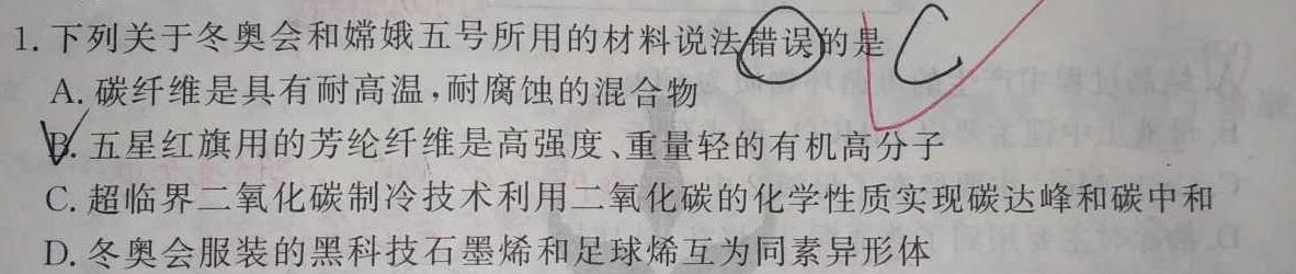 河南省驻马店市2023届九年级下期第一次质检测试题化学