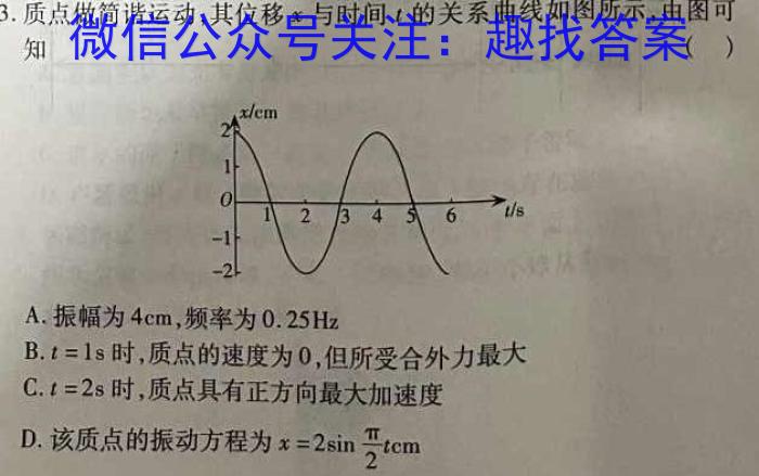 重庆三校高2024届拔尖强基联盟高二下半期联合考试(202304)物理.