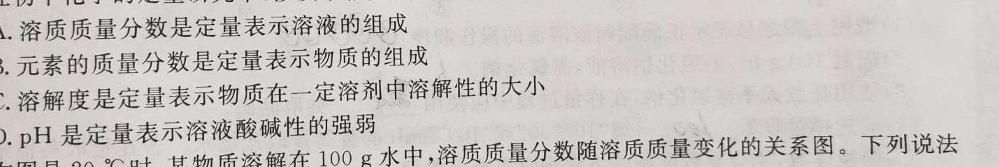 天利38套河北省2023年初中毕业生升学文化课考试押题卷(四)化学