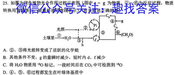 大同一中南校2022-2023年第二学期阶段性综合素养评价（二）生物