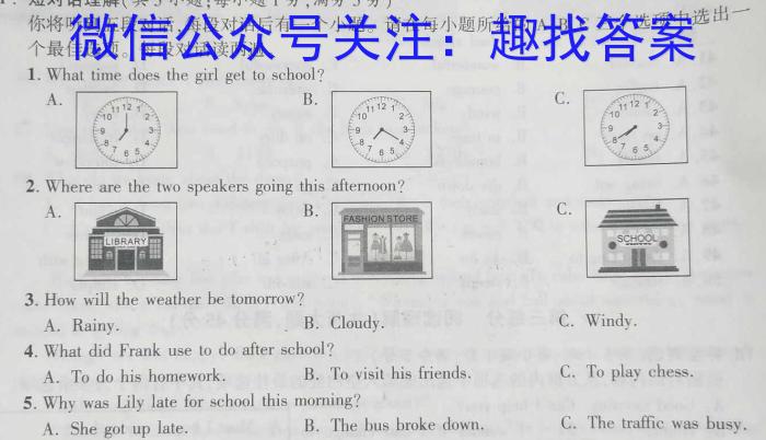安师联盟2023年中考权威预测模拟考试（九）英语