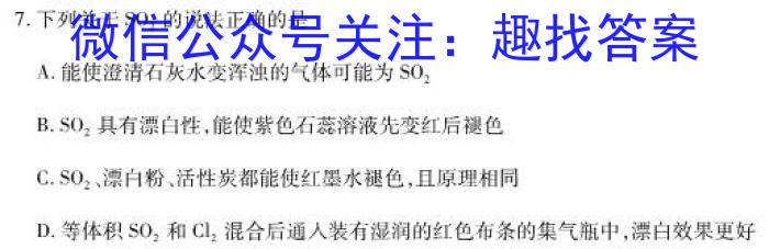 2023年陕西大联考高一年级下学期期中联考化学