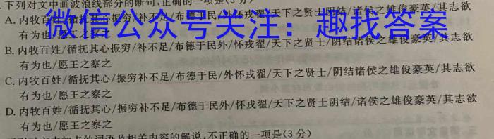 2023年普通高等学校招生全国统一考试·调研模拟卷XK-QG(六)语文