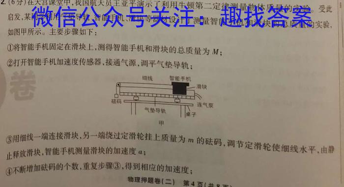 2023年万友名校大联考试卷(二)f物理