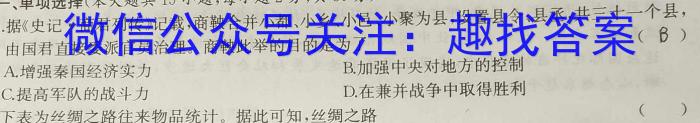 2023年普通高等学校招生全国统一考试信息模拟测试卷(新高考)(一)历史