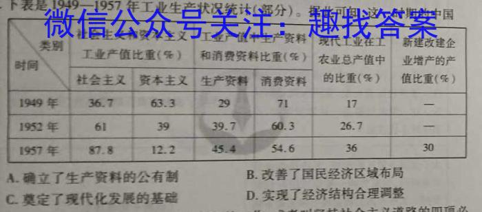 安徽省淮南市2023年九年级第二学期第五次综合性作业设计历史