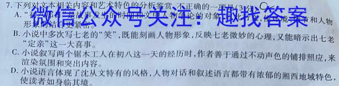 河南省三门峡2022-2023学年度下学期高二期末质量检测语文