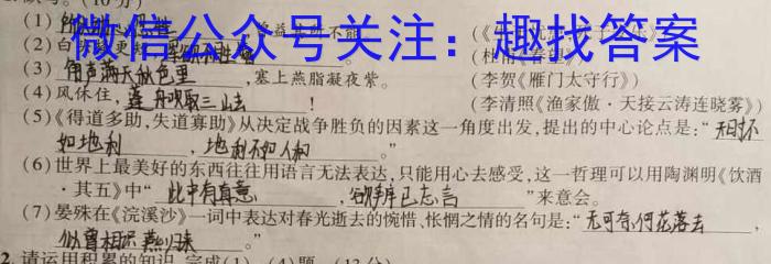 2023年陕西省初中学业水平考试•全真模拟（三）A版语文