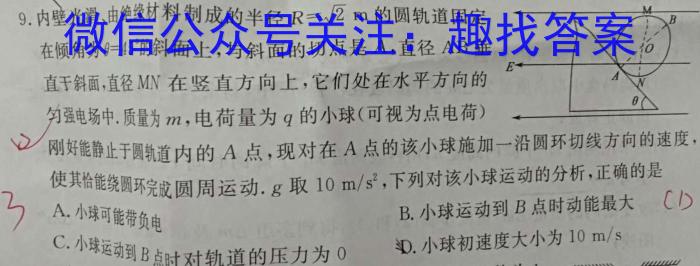 衡中同卷2022-2023学年度下学期高三年级二调考试(新高考/新教材)物理`