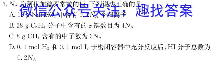 2024-2023学年湖北省高一4月联考(23-376A)化学