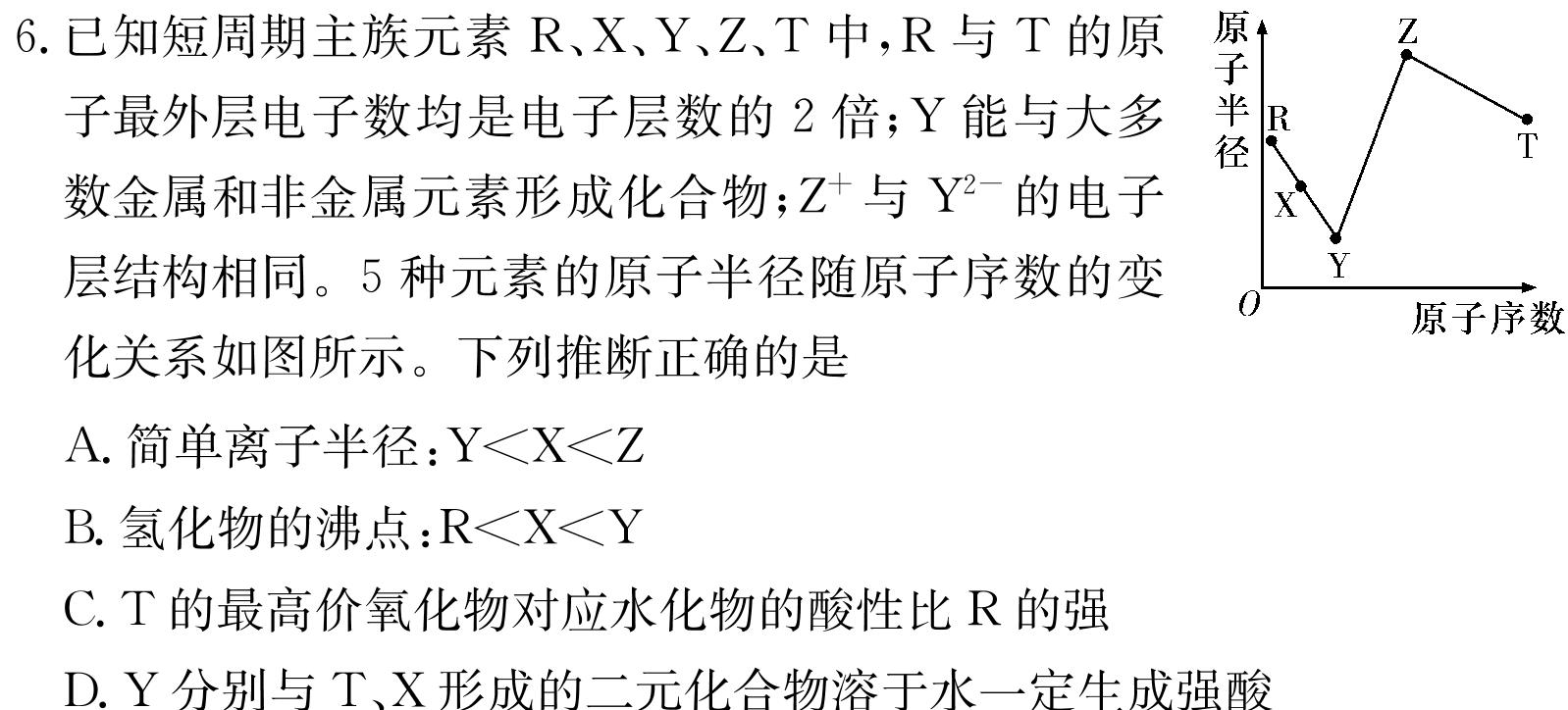 甘肃省白银市2023年九年级第一次诊断考试化学