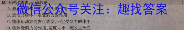 合肥名卷·安徽省2023年中考大联考一物理.