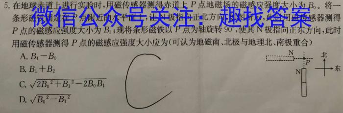 安徽鼎尖教育2023届高二4月期中考试q物理