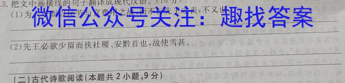 炎德英才大联考 长沙市一中2023届模拟试卷(一)语文