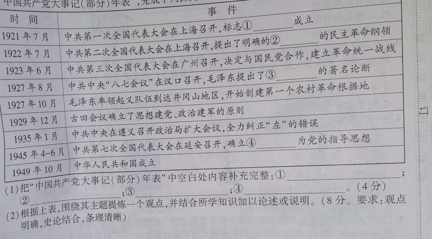 安师联盟 2023年中考权威预测模拟试卷(五)(六)政治y