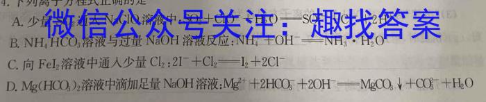 2023届青海大联考4月联考（□）化学