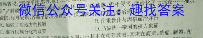 陕西省西安市西咸新区2023年初中学业水平考试模拟试题（一）B版历史