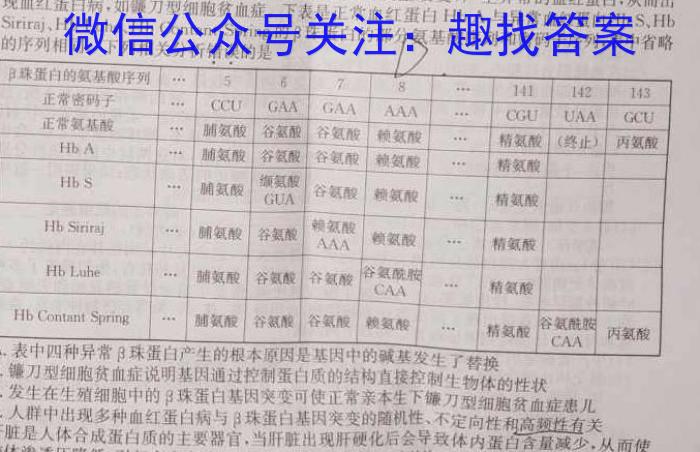 衡水金卷先享题压轴卷2023答案 新教材B二生物