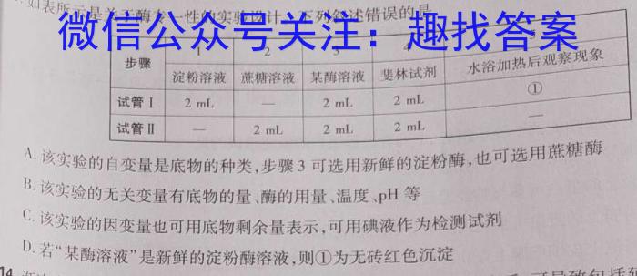 文博志鸿 2023年河北省初中毕业生升学文化课模拟考试(预测二)生物