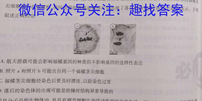 同一卷·高考押题2023年普通高等学校招生全国统一考试(四)生物