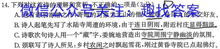 湖北省鄂东南省级示范教学改革联盟学校2022-2023学年高二下学期期中联考语文