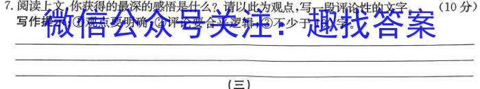 江西省永修县2023初中教学质量阶段性诊断（平台搜索：赣北学考联盟）语文