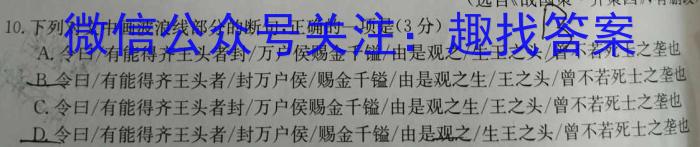 萍乡市2022-2023学年度第二学期高二期中考试(23-421B)语文