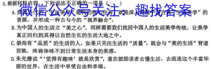 安徽省2023届九年级下学期教学质量检测（六）语文