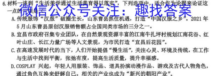 2023年陕西省初中学业水平考试B版T版语文
