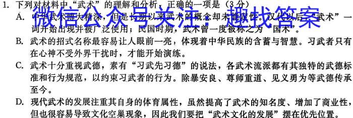 师大名师金卷2023年陕西省初中学业水平考试（五）语文